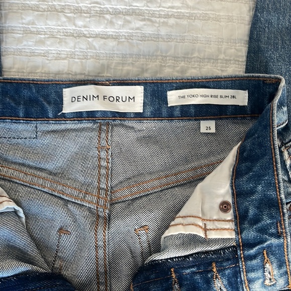 Denim Forum The Yoko High Rise Slim 28L in Size 25 NWOT - Picture 4 of 5